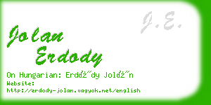 jolan erdody business card